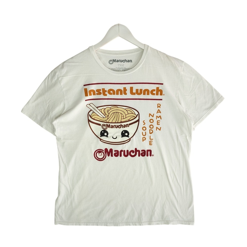 Maruchan Instant Lunch Ramen Noodle Soup Graphic T-Shirt White Large Mens Kawaii